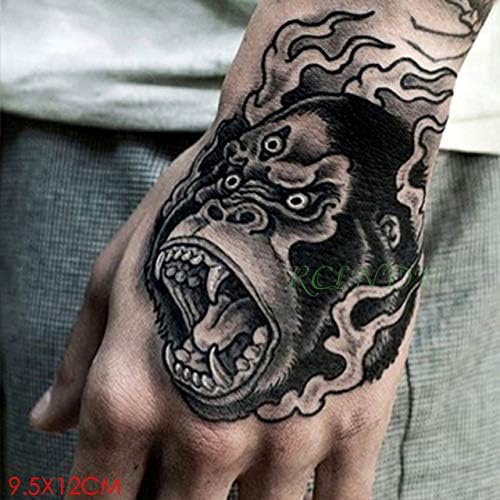 ljmljm 5pcs Waterproof Tattoo Sticker Skull Head Tatto Tatoo Back Of Hand Foot Tatouage For Girl Men Womena Group Transparent 15.10.5cm