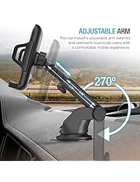 Soporte para teléfono Maxboost DuraHold Series para iPhone Xs Max XR X 8 7 6s Plus SE, Galaxy S10 5G S10 + S10e S9 S8 Edge, Nota 9, LG G8, Pixel, HTC [Almohadilla de gel pegajosa lavable Brazo extensible lavable]