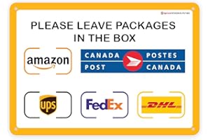 Ignixia Package Delivery Sign with Canada Post, �鶹��, DHL, UPS Delivery sign for Delivery Box Fade Resistant- Easy Mounting