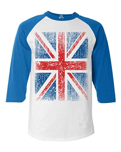 shop4everUnion Jack Vintage British Flag Baseball Shirt United Kingdom Flag Raglan Shirt