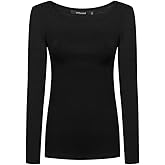 OThread & Co. Women's Long Sleeve T-Shirt Scoop Neck Basic Layer Stretchy Shirts