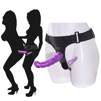 Strap On Umschnall Dildos mit Harness Lesben Masturbator mit 2 Dildos Sexspielzeug mit verstellbarem Nylon Gurt für Frauen(Vi