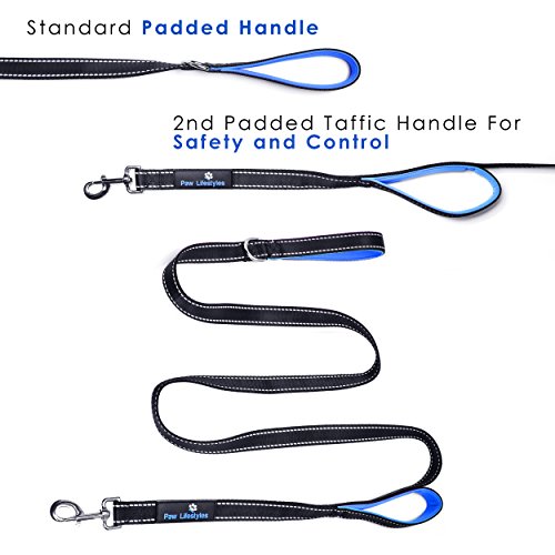Heavy Duty Dog Leash 2 Handles Padded Traffic Handle for Extra