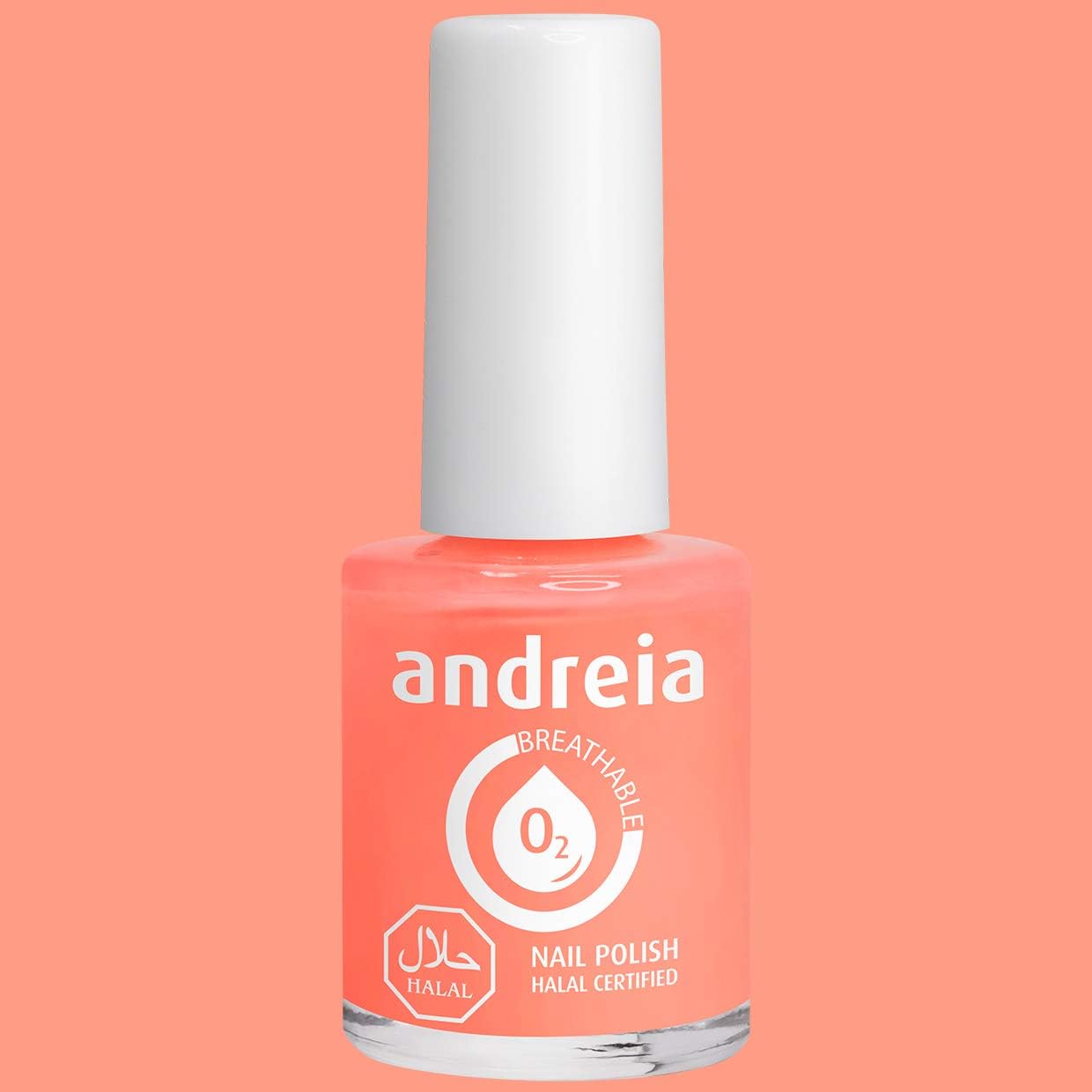 Andreia Halal Vernis à Ongles Respirant Perméable à Leau Coleur B5 Corail Nuances De Rose Et Orange 10 Ml