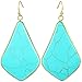 SUNYIK Women's Green Howlite Turquoise Large Rhombus Dangle Earrings