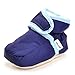 Enteer Infant Snow Boots Premium Soft Sole Anti-Slip Warm Winter Prewalker Toddler Boots (13-18months, navy)