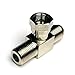 Cess F-Type Connector Male to 2 Female Splitter Adapter - F Male to F 2-Female (2 Pack)