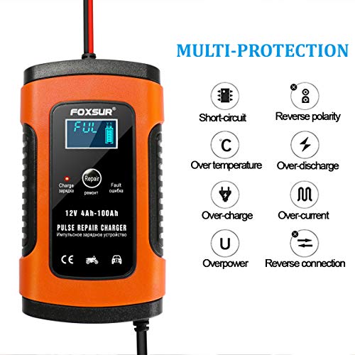 YONHAN Car Battery Charger Maintainer 5 Amp 12V Battery Chargers Trickle Charger for Car Boat