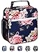 Leakproof Insulated Reusable Cooler Lunch Bag - Durable Compact Office Work School Lunch Box with Multi-Pockets & Detachable Buckle Handle for Women,Men and Kids-Big Blue Peony