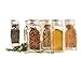 Tundalaya: Set of 12 Glass Spice Jars, French Square, 4 ounces | Includes Shaker Tops and Lids (Perfect for DIY, Organization Projects, Homemade Spices, Pantry Projects and Gifting), Clear