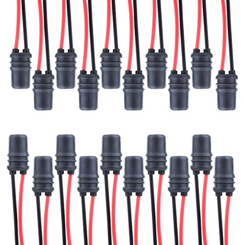TOMALL 20pcs T10 194 Round Female Socket Pre-wired Connector for Automotive LED Light Bulb Replacement