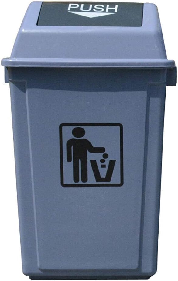 HUIQI Trash can FJZ Square Type Bullet Cover Trash Can Kitchen Outdoor Flip Gray 20L / 35L / 55L Indoor Trash can (Size : 20L)