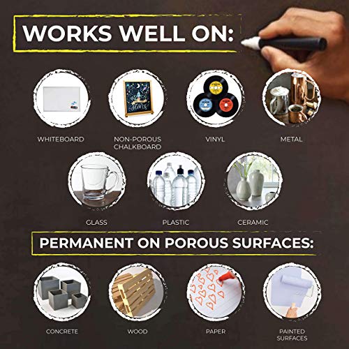 1mm Extra Fine Tip Chalk Markers (10 Pack) Neon Color Chalk pens Non