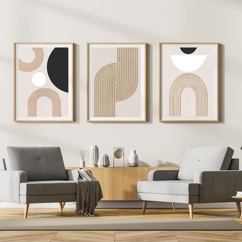 WADBTP Bohemian Style Poster Set, Modern Bedroom Living Room Background Wall Decoration Poster, Plants Abstract Home Decoration Painting, Frameless (Style 6, 30X40CM*3)