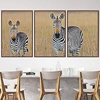3 Piece Framed Canvas Wall Art Double Striped Animals Black and White Dramatic Modern Art for Living Room Bedroom - 16