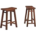 Boraam Sonoma Backless Saddle Kitchen Counter Stool - Chestnut Wire-Brush - Set of 2