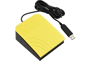 OLLGEN USB Foot Pedal for PC Gaming,Optical Control Foot Switch,Computer Map Mouse Keyboard Hotkey Combination Key Keypress Simulator Program Page Turner Transcription HID (Single Pedal)