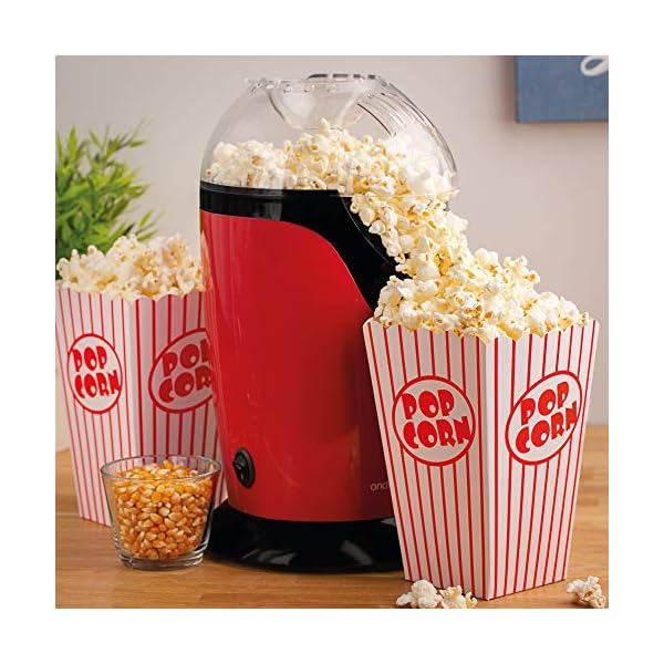 Andrew-James-Classic-Popcorn-Maker-Machine-8-Retro-Style-Popcorn-Boxes-Makes-Delicious-Low-Fat-Snacks-1200W-Red-Perfect-for-Parties-and-Film-Nights Andrew James Popcorn Maker Machine, Healthy Air Popper, Popcorn Machine with 8 American Cinema Style Boxes, 1200W…