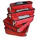 TravelWise Packing Cube System - Durable 5 Piece Weekender Plus Set (Red)