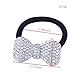 Stuffwholesale 6pcs Elastic Hair Rope Silver Butterfly/Bow Knot/Heart Rhinestone Crystal Hair Band Ponytail Holder Hair Ties Accessories (#3)