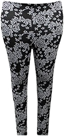 Hot Gal Women's Plus Size Double Knit Printed Stretchy Leggins Pants (2X)