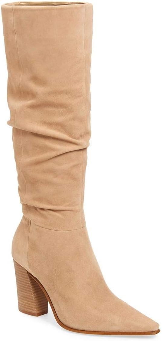 Amazon.com | Liyuandian Womens Faux Suede Wide Calf Knee High Boots High Chunky Heel Side Zipper 