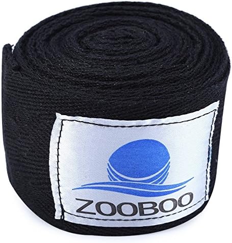 Stylrtop Zooboo 1 Pair 5cm Width 3M Length Cotton Boxing Handwrap Sanda Fighting Bandage (Black)