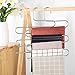 Myfolrena Pants Hangers S-Shaped Jeans Clothes Organizer for Closet Space Saving Slack Trousers Hangers Stainless Steel Hangers (8-Pack)