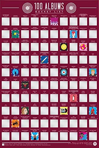 Sweet and Nostalgic 100 Albums Bucket List - Scratch off Poster