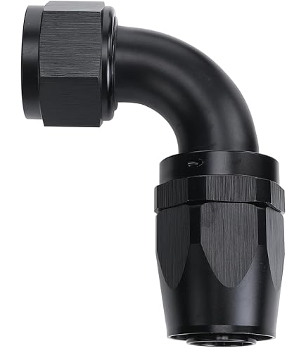 thumbnail image 2 of 8AN 90 Degree Push-lock Swivel Hose End Fittings For Rubber Fuel Line Oil Fuel Cooler Kit Reusable Hose Adapter Anodized Aluminum 2-Pack 2 of 11