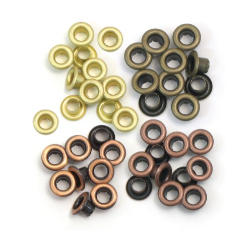 We R Memory Keepers Eyelets for Scrapbooking, Warm Metal, Standard
