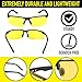 Night Driving Glasses Anti Glare Polarized Sunglasses for Women Men, Rainy Safe HD Night Vision Glasses with Yellow UV400 Lenses and Ultra Light Aluminum Frame, Glasses Case Included