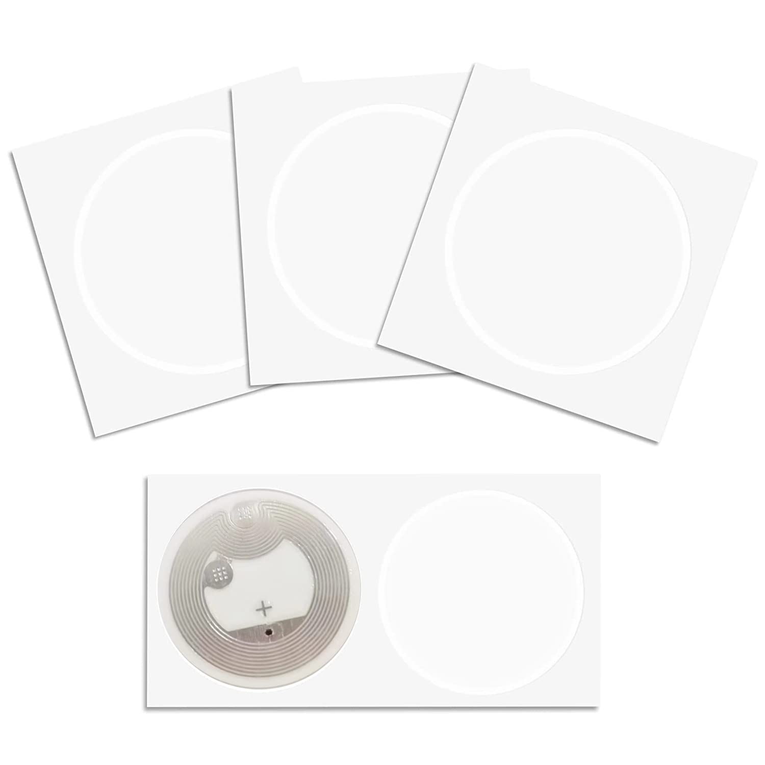 Grnlucja 100Pcs NFC Ntag216 Stickers, NTAG216 NFC Tags, 888 Bytes Memory, 25mm/1 inch Diameter