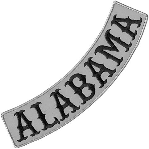 VEGASBEE® ALABAMA REFLECTIVE EMBROIDERED IRON-ON PATCH BIKER JACKET DECORATIVE LOW ROCKER 12" USA