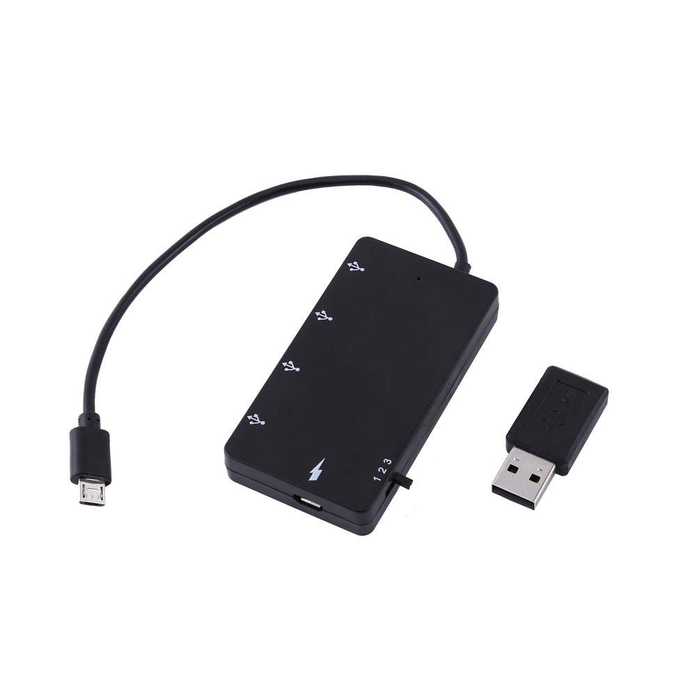 A sixx Extension Adapter Keyboard Micro USB Hub OTG Adapter, USB Charging Cable Micro USB OTG Charge HUB, PC for Smartphone Computer Tablet