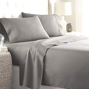 FLCA Microfiber Queen Flat Sheet - Ultra Soft, Wrinkle & Stain Resistant Bed Sheet (Gray, Twin-2 Pack) - View #2