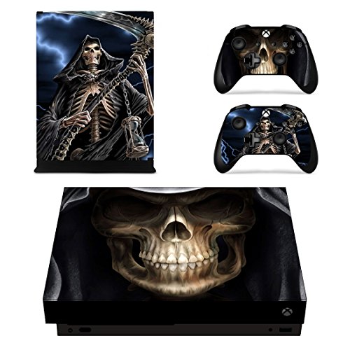 Decal Moments Xbox One X (XB1 X) Console Remote Controllers Skin Set Vinyl Skin Decals Stickers Cover Grim Reaper