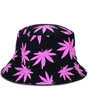 Unisex Packable Summer Travel Bucket Hat Maple Leaf Fisherman Cap