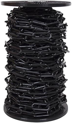 20mtr Reel Black 10mm Plastic Link Chain, Decorative Garden Decking Barrier Health & Safety Fence