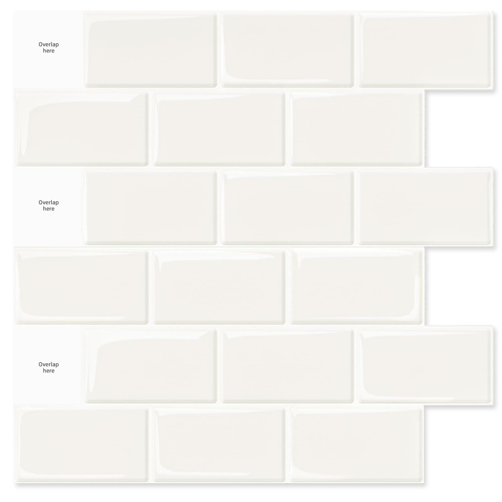 Art3d 10-Sheets Peel and Stick Tile Backsplash - 12"x12" Premium Kitchen Backsplash Peel and Stick Tile, Self-Adhesive White Tiles for Kitchen and Bathroom