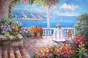 Amazon.com: Italian Sea Beach House Boat Painting Modern ...