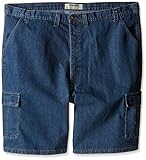 Wrangler Men's Big-Tall Authentics Denim Cargo Short, Dark Stonewash, 48
