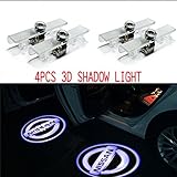 CNAutoLicht 4X Cree LED Door Step Courtesy Light Welcome Light Laser Shadow Logo Projector Lamp For Nissan Armada Maxima 04-17 Quest 04-16 Titan 03-16 Altima Coupe 08-13 Altima Sedan 02-15