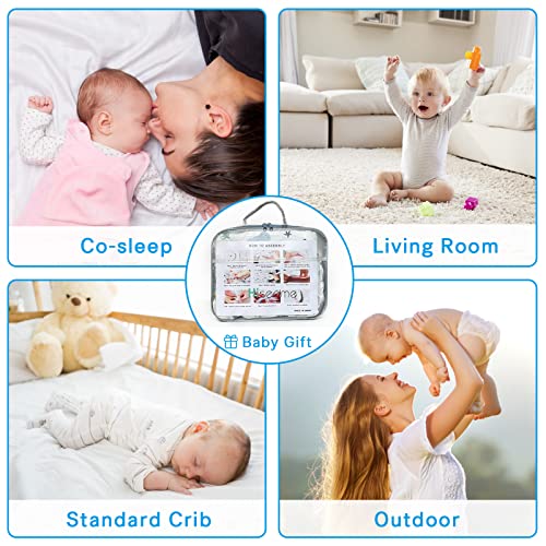 Hiseeme Baby Lounger Baby Nest, Premium Breathable Natural Cotton Toddler Bed, Portable