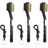 Gzingen Pack of 3 Golf Club Brush and Club Groove Cleaner Set with Double Sided Brass and Nylon Bristle, Easily Attaches to Golf Bag