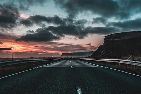 Amazon Co Jp 特大 ポスター 道路標示雲夜明け 壁紙ウォールステッカーポスター 594x4mm Generic