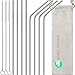 Antonki 11PCS Stainless Steel Straws, 12 Piece Set