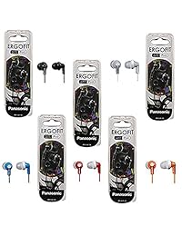 Panasonic Ergofit dentro de oído earbud auriculares   5 pack (Varios colores)