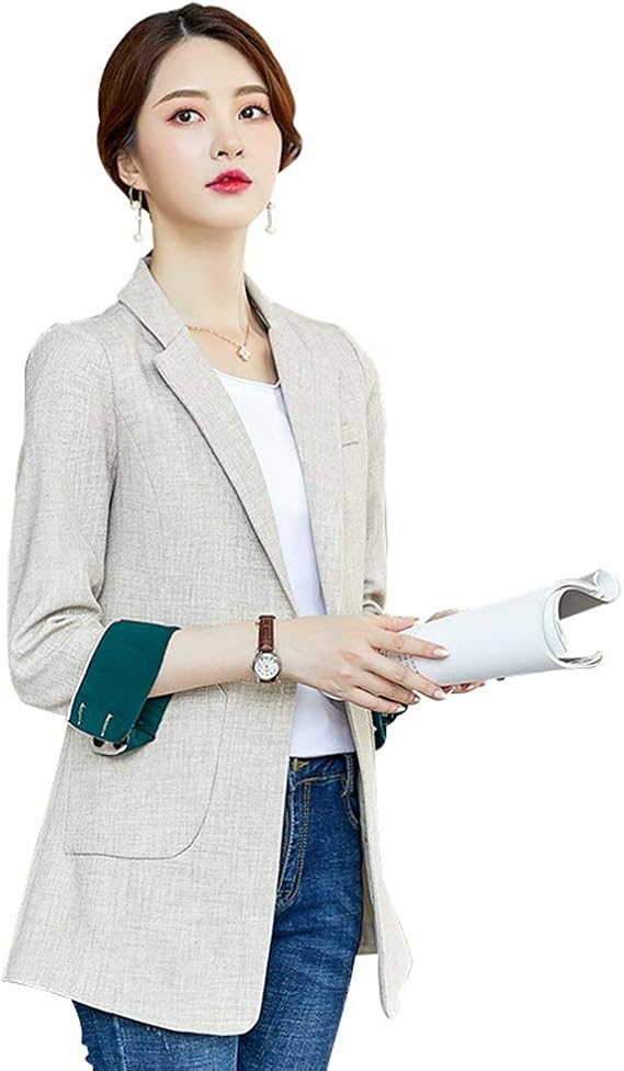 Amazon レディース ブレザー ボタン エレガント オフィスカジュアル 通勤ブレザー トップス ファッション 着痩せ 痩せ見え スーツジャケット ベーシックデザイン フォーマル オフィスol カジュアル 長袖 コート ジャケット 通販