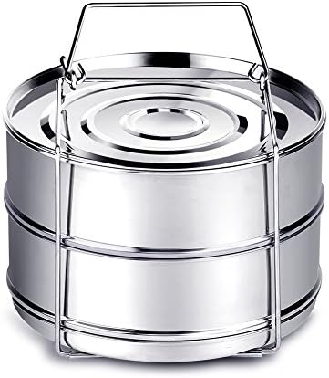 Stackable Steamer Pans Insert for Instant Pot Accessories 6 8 Qt and Pressure Cooker Accessories